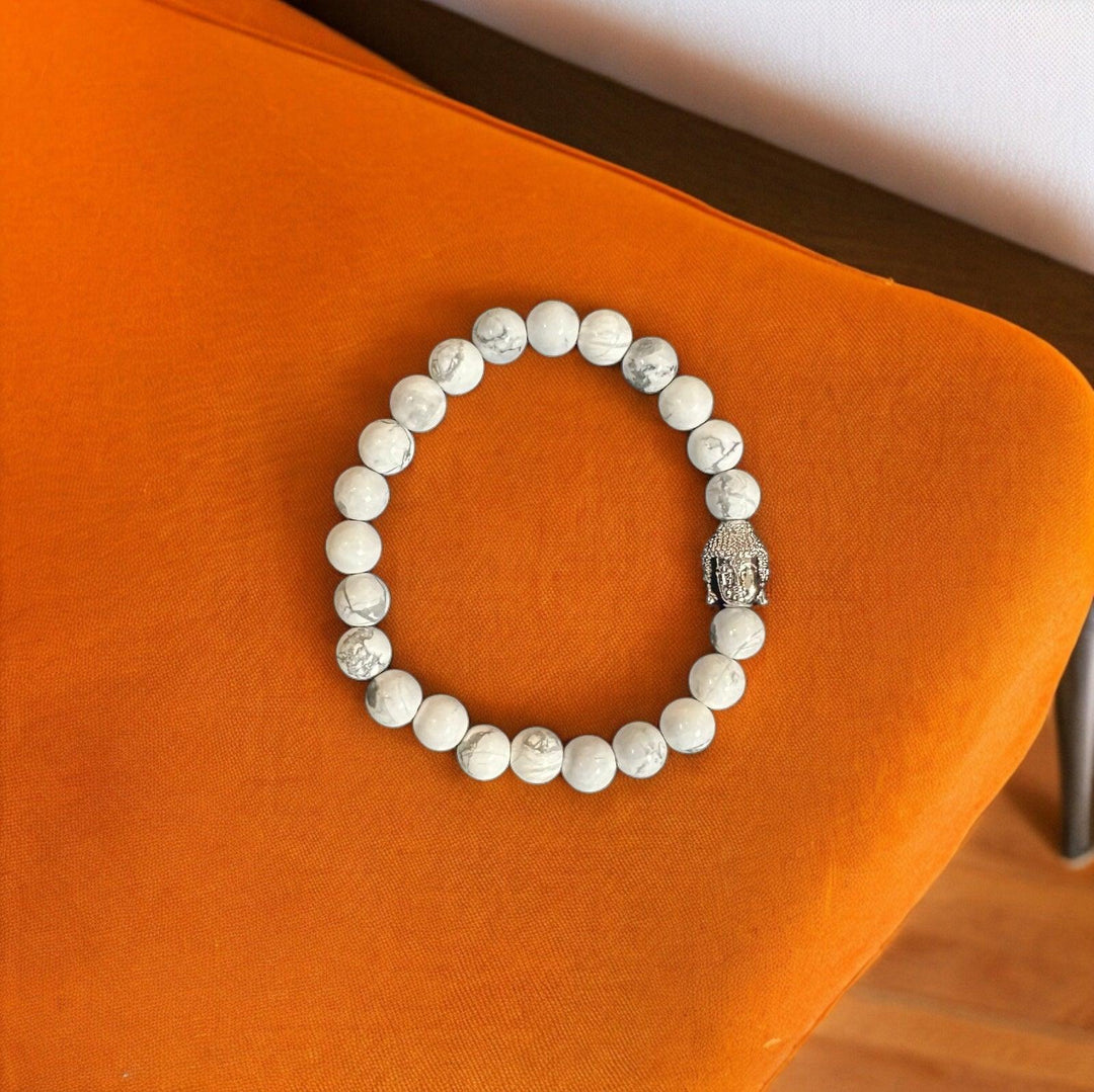 Spiritual Buddha White Bead Bracelet