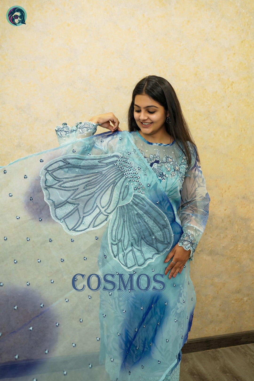 Cosmos Organza Embroidered - Fusion Wear