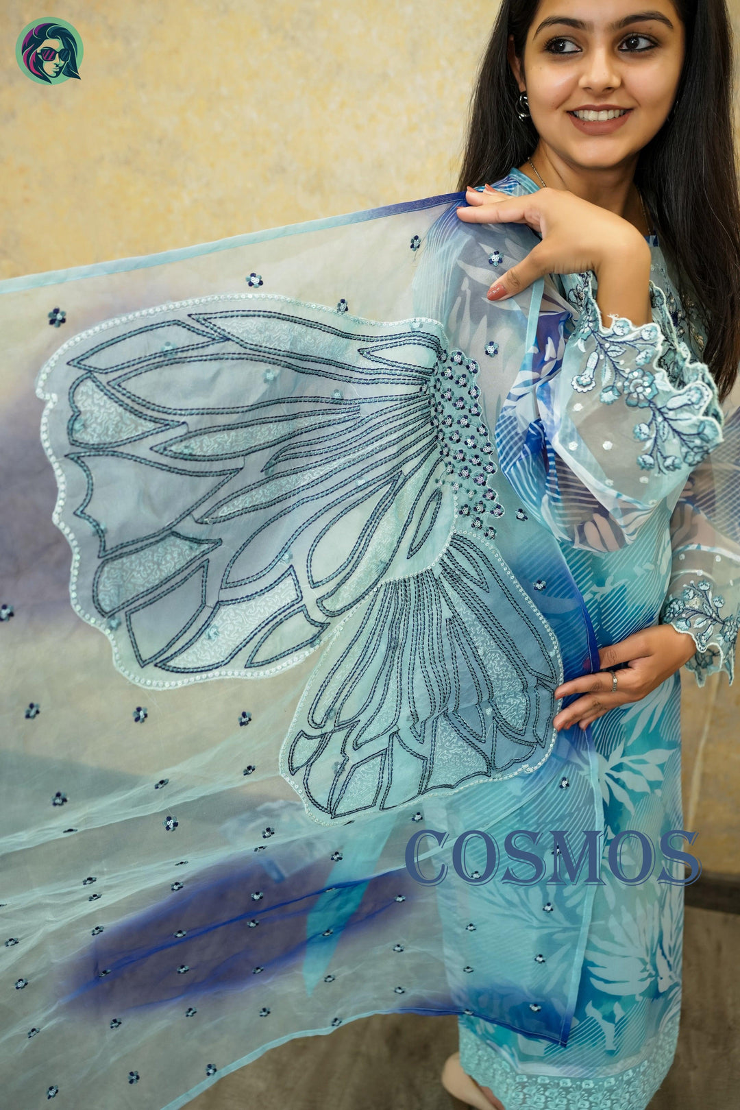 Cosmos Organza Embroidered - Fusion Wear