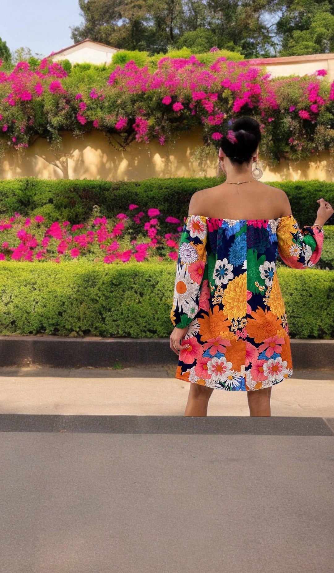 Floral Print Off Shoulder Dress - Fusion Wear