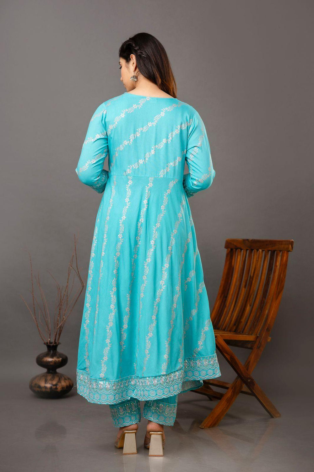 Heavy Light Blue Kurta Set - Fusion Wear