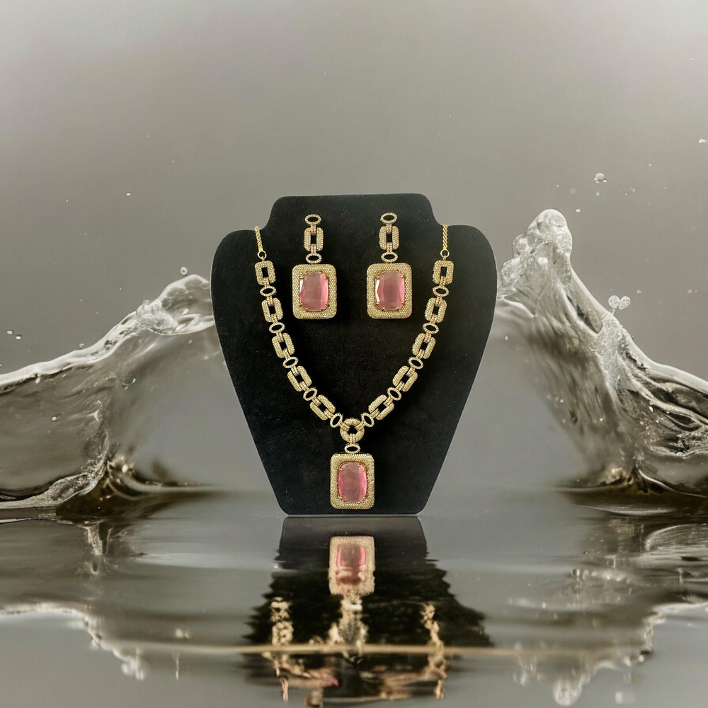 Pink Opulence Necklace Set - Fusion Wear