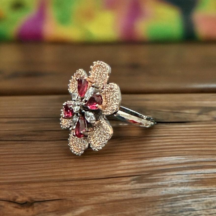 Rose Gold Floral Blush Ring - Fusion Wear