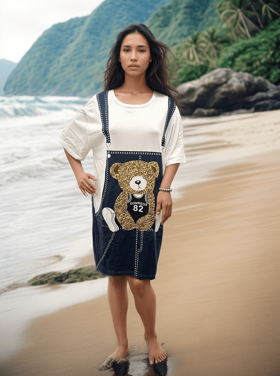 White Teddy Bliss Tunic - Fusion Wear