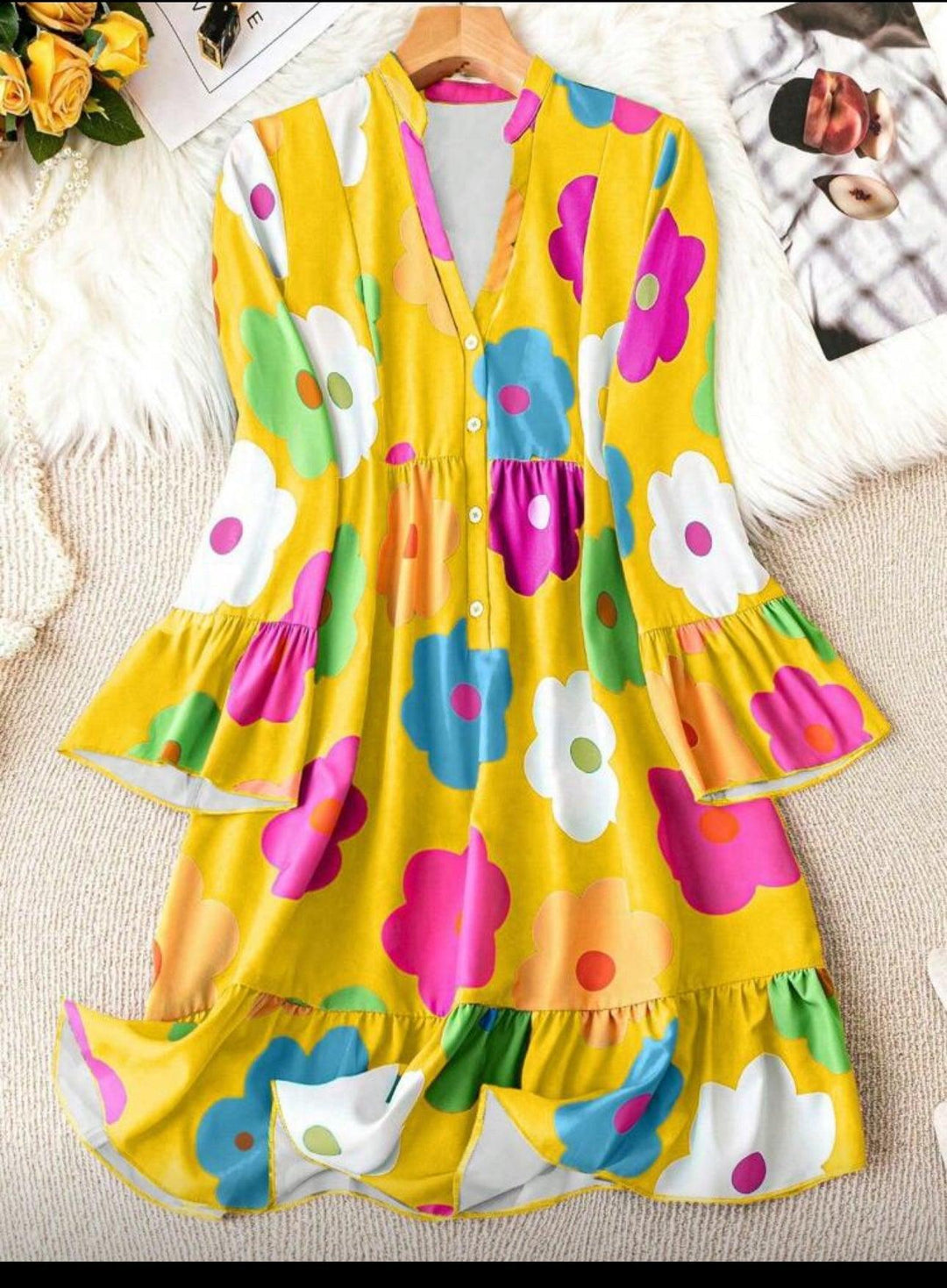 Yellow Blossom Dress - Fusion Wear