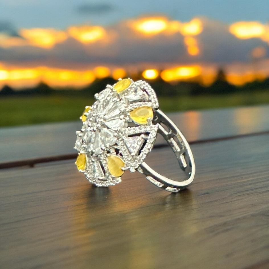 Yellow Diamond Blossom Ring - Fusion Wear