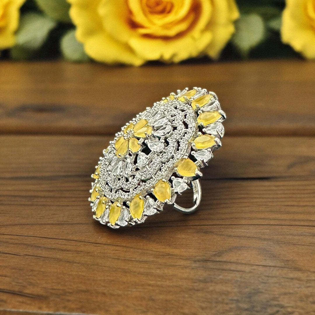 Yellow Floral Radiance Ring - Fusion Wear