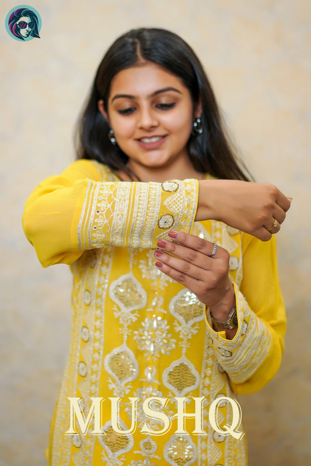 Zest Yellow Silver Embroidered - Fusion Wear